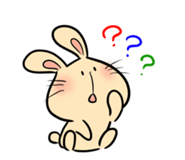 white rabbit and brown rabbit sticker #7251734