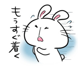 white rabbit and brown rabbit sticker #7251737