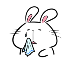 white rabbit and brown rabbit sticker #7251743