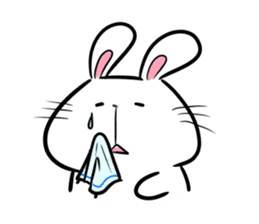 white rabbit and brown rabbit sticker #7251743