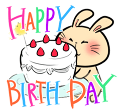 white rabbit and brown rabbit sticker #7251744