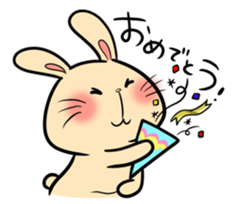 white rabbit and brown rabbit sticker #7251745