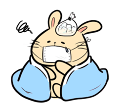 white rabbit and brown rabbit sticker #7251752