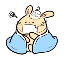 white rabbit and brown rabbit sticker #7251752