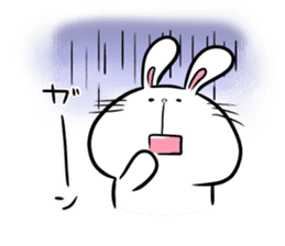 white rabbit and brown rabbit sticker #7251753