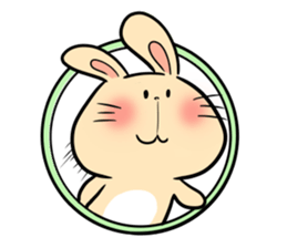 white rabbit and brown rabbit sticker #7251755
