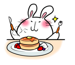 white rabbit and brown rabbit sticker #7251758