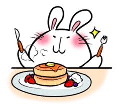 white rabbit and brown rabbit sticker #7251758