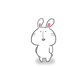 white rabbit and brown rabbit sticker #7251760
