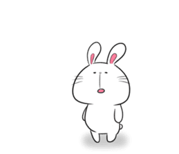 white rabbit and brown rabbit sticker #7251760