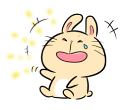 white rabbit and brown rabbit sticker #7251762