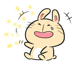 white rabbit and brown rabbit sticker #7251762
