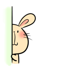 white rabbit and brown rabbit sticker #7251764