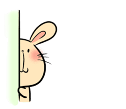 white rabbit and brown rabbit sticker #7251764