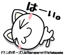 Cat practicing yoga sticker #7252129