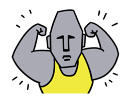 Muscle Moai Kun sticker #7254168
