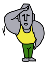 Muscle Moai Kun sticker #7254178