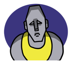Muscle Moai Kun sticker #7254180