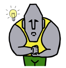 Muscle Moai Kun sticker #7254189