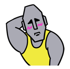 Muscle Moai Kun sticker #7254201