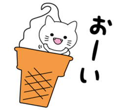 White cat & White rabbit 2 sticker #7254617