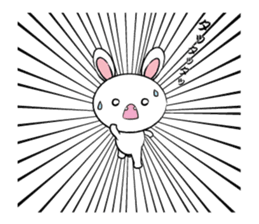 White cat & White rabbit 2 sticker #7254628