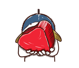 A tuna and cuttlefish sticker #7255737