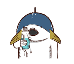 A tuna and cuttlefish sticker #7255739