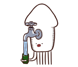 A tuna and cuttlefish sticker #7255754