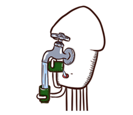 A tuna and cuttlefish sticker #7255755