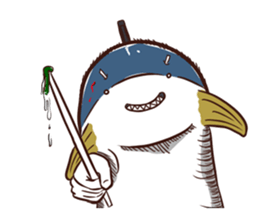 A tuna and cuttlefish sticker #7255762