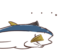 A tuna and cuttlefish sticker #7255763