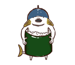 A tuna and cuttlefish sticker #7255765