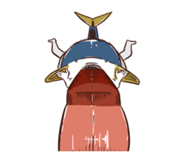 A tuna and cuttlefish sticker #7255770