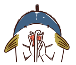 A tuna and cuttlefish sticker #7255775