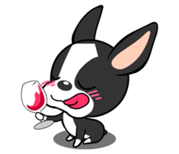 Adorable Boston Terrier Showtime sticker #7256499