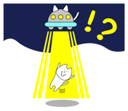 Funny Funny white cat 2 sticker #7260661