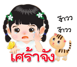 NOKwheed a little girl with braids. sticker #7264370