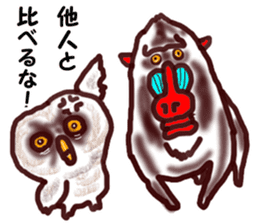 The vitality Sticker of Monkey and bird sticker #7264904