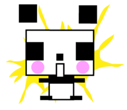 Cute square panda sticker #7268231