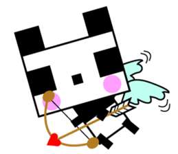 Cute square panda sticker #7268239