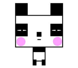 Cute square panda sticker #7268242