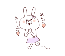 Marshmallow rabbit with Ehimeken sticker #7268799