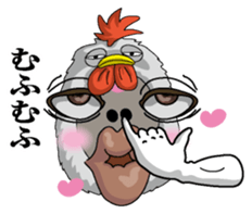 Abstract painting chicken sticker #7269337