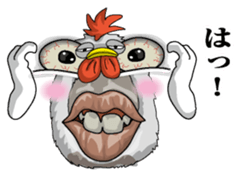 Abstract painting chicken sticker #7269342