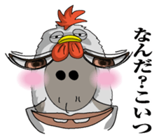 Abstract painting chicken sticker #7269360