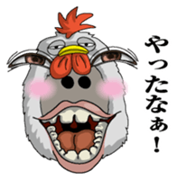 Abstract painting chicken sticker #7269369