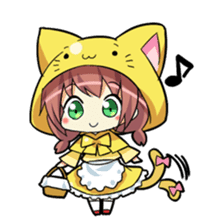 Cute cat hood girl sticker #7273135