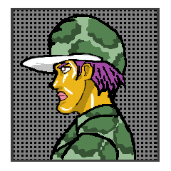 Reticent man wearing camouflage clothing