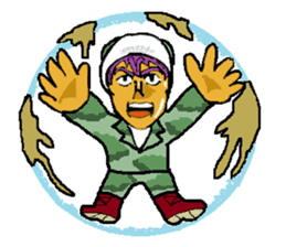 Reticent man wearing camouflage clothing sticker #7276340